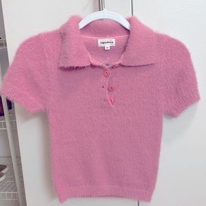 Superdown Pink Collar Top from Revolve. Never worn before. Message with offers!